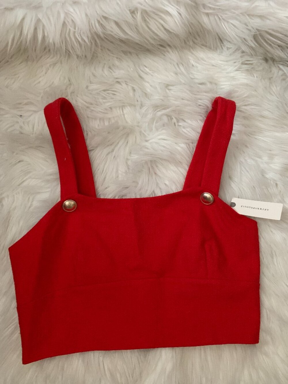 ANTHROPOLOGIE X MAEVE Textured Crop Top in Red Sz 10